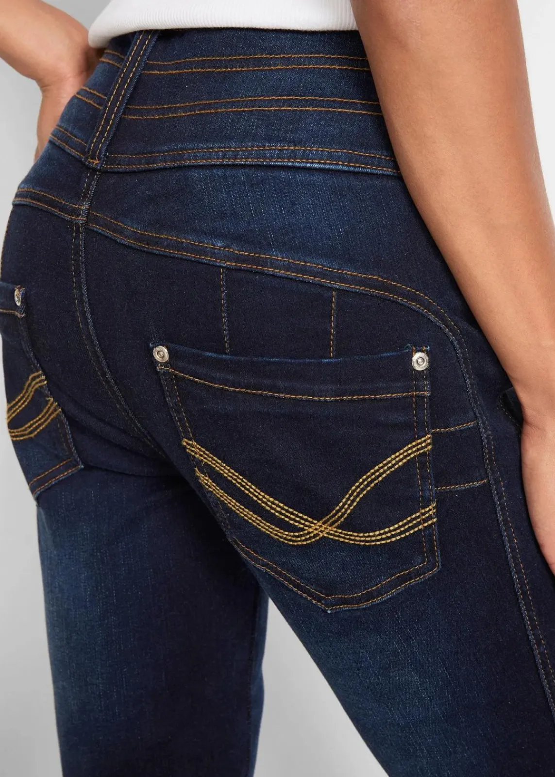 bonprix Kurzgrößen|Bekleidung·Shirts & Tops^Bootcut High Waist, Shaping dunkelblau used