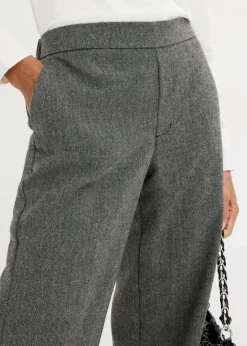 bonprix Bekleidung·Kleider|Hosen^Bootcut Hose in Tweedoptik schwarz/wollweiß meliert