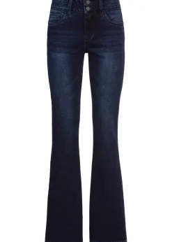 bonprix Jeans|Kurzgrößen^Bootcut Jeans High Waist, Shaping-Ultra-Soft dunkelblau used