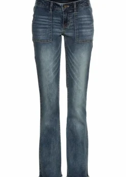 bonprix Bekleidung·Shirts & Tops|Jeans^Bootcut Jeans Mid Waist blau denim