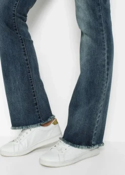 bonprix Bekleidung·Shirts & Tops|Jeans^Bootcut Jeans Mid Waist blau denim