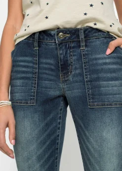 bonprix Bekleidung·Shirts & Tops|Jeans^Bootcut Jeans Mid Waist blau denim