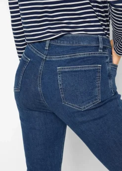 bonprix Jeans|Bekleidung·Shirts & Tops^Bootcut Jeans Mid Waist, Bio-Baumwolle blau