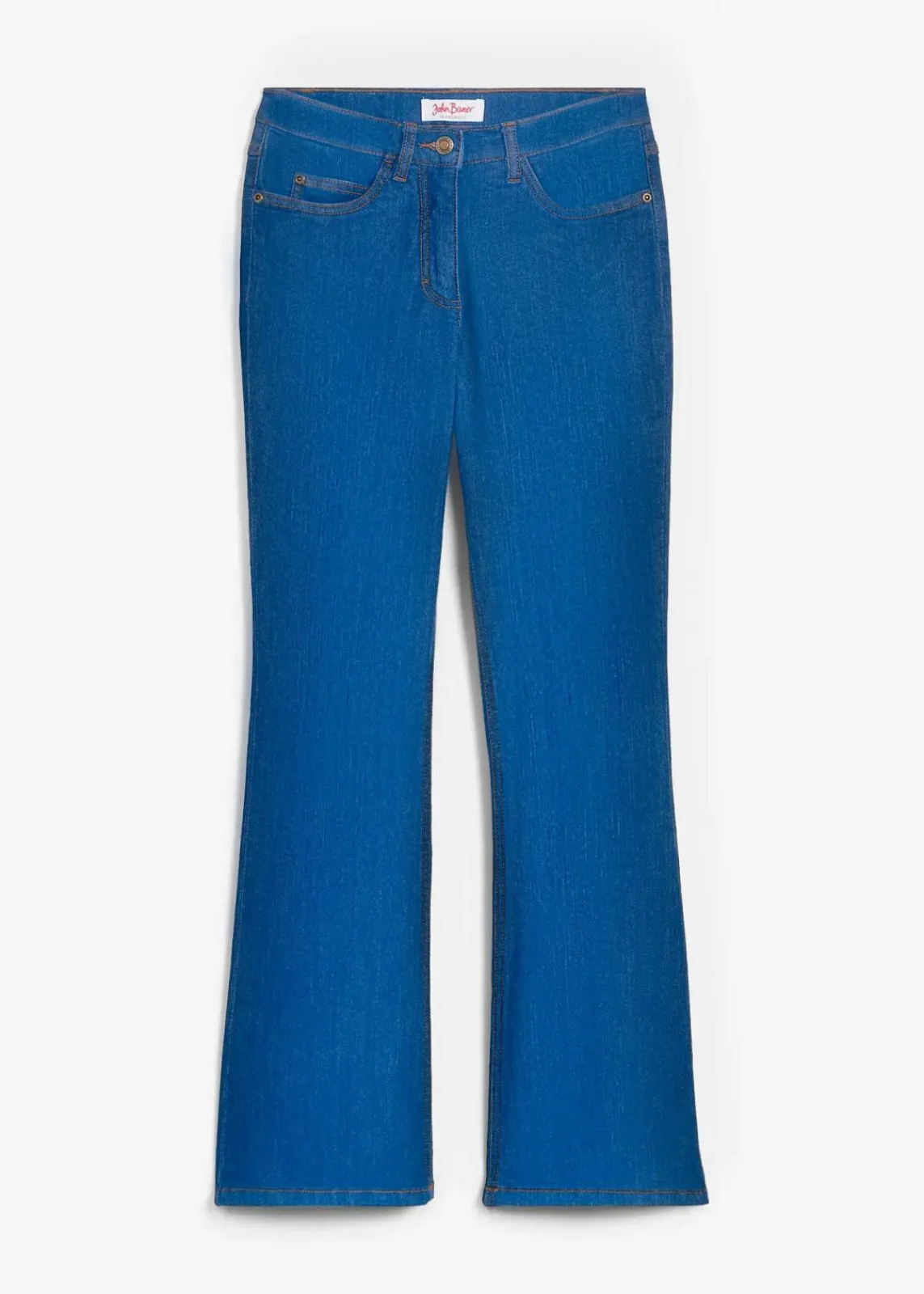 bonprix Jeans|Kurzgrößen^Bootcut Jeans Mid Waist, Stretch blau