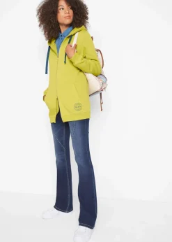 bonprix Kurzgrößen|Bekleidung·Shirts & Tops^Bootcut Jeans Mid Waist, Stretch dunkelblau used