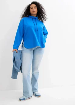 bonprix Bekleidung·Shirts & Tops|Jeans^Bootcut Jeans Mid Waist, Stretch hellblau used