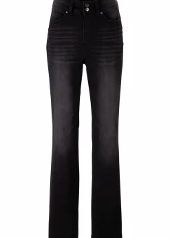 bonprix Bekleidung·Shirts & Tops|Jeans^Bootcut Jeans Mid Waist, Shaping schwarz denim