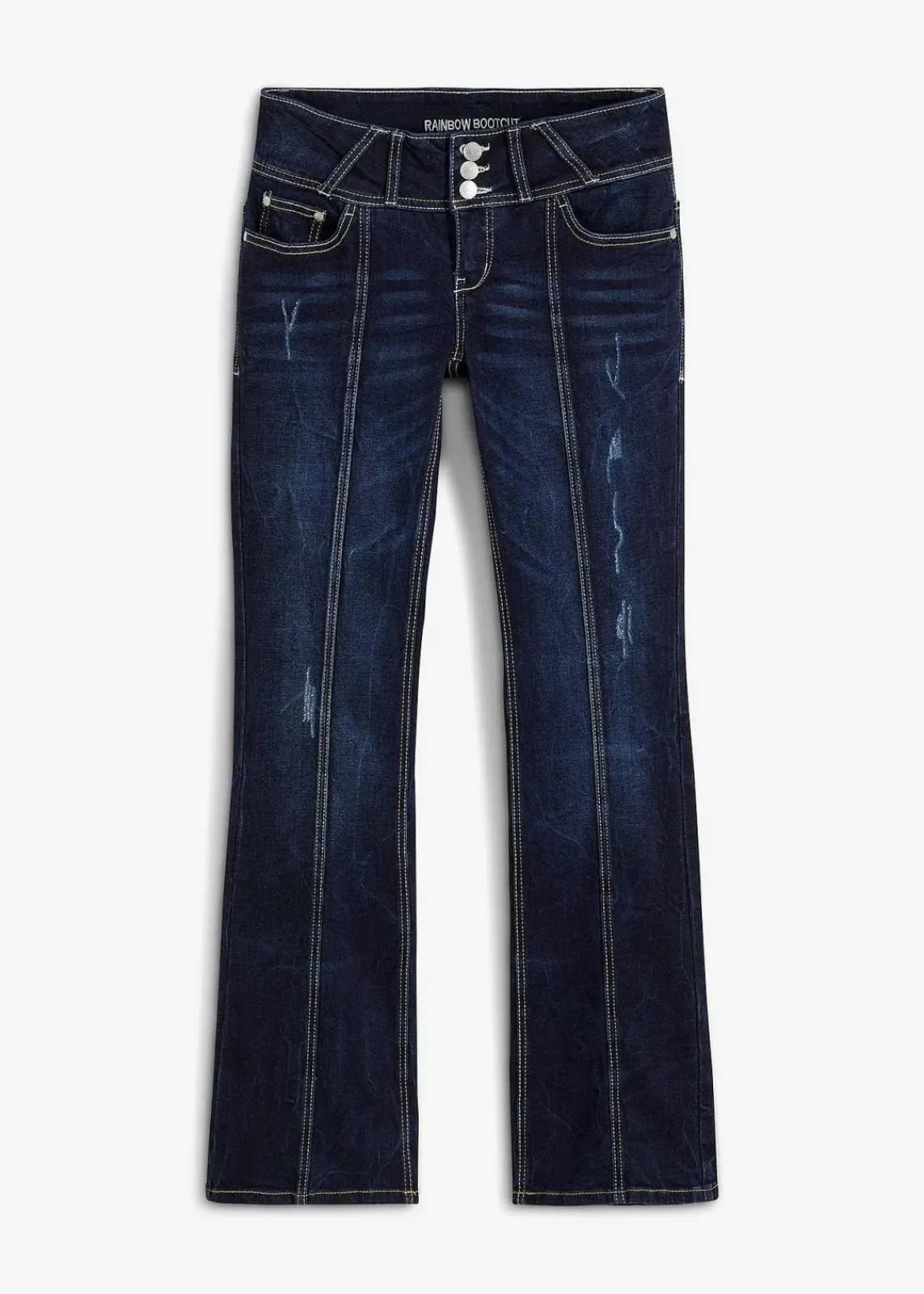 bonprix Bekleidung·Shirts & Tops|Jeans^Bootcut-Jeans dunkelblau denim