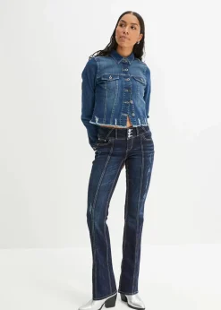 bonprix Bekleidung·Shirts & Tops|Jeans^Bootcut-Jeans dunkelblau denim