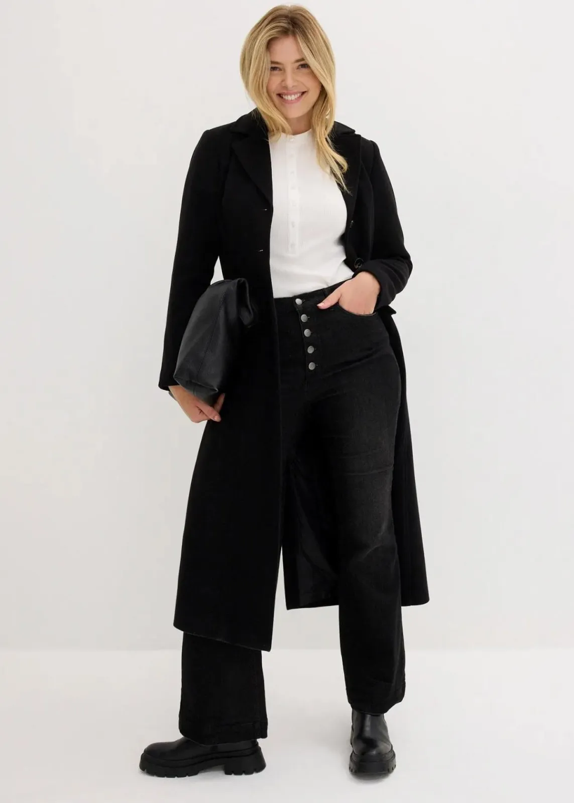 bonprix Bekleidung·Shirts & Tops|Jeans^Bootcut-Jeans High Waist, Bequembund schwarz denim used