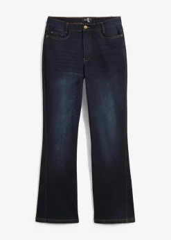 bonprix Bekleidung·Shirts & Tops|Jeans^Bootcut-Jeans High Waist, Bequembund dunkelblau denim