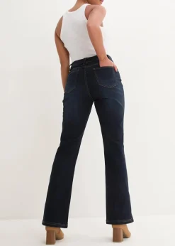 bonprix Bekleidung·Shirts & Tops|Jeans^Bootcut-Jeans High Waist, Bequembund dunkelblau denim