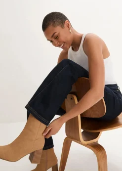 bonprix Bekleidung·Shirts & Tops|Jeans^Bootcut-Jeans High Waist, Bequembund dunkelblau denim