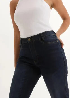 bonprix Bekleidung·Shirts & Tops|Jeans^Bootcut-Jeans High Waist, Bequembund dunkelblau denim