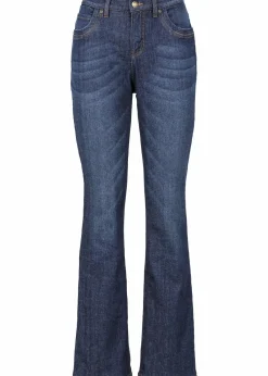 bonprix Bekleidung·Shirts & Tops|Thermobekleidung^Bootcut-Jeans High Waist, Thermo dunkelblau used