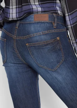bonprix Jeans|Kurzgrößen^Bootcut-Jeans Mid Waist, Komfort-Stretch dunkelblau used