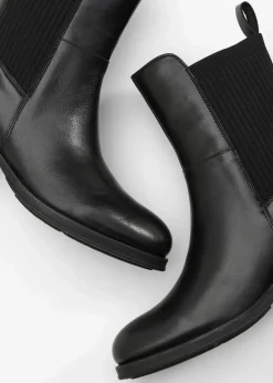bonprix Gefütterte Winterschuhe|Boots^Boots aus Leder schwarz