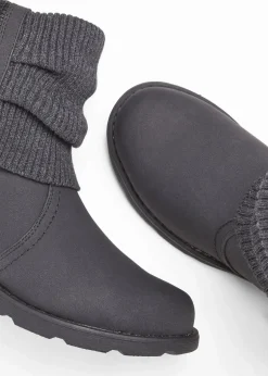bonprix Boots|Schuhe & Accessoires In Spezialgrößen·Schuhe In Übergröße^Boots mit Strickeinsatz anthrazit