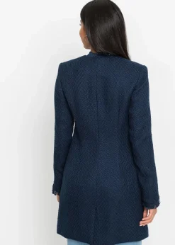 bonprix Blazer^Bouclé Longblazer dunkelblau