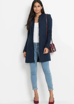 bonprix Blazer^Bouclé Longblazer dunkelblau