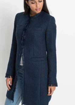 bonprix Blazer^Bouclé Longblazer dunkelblau