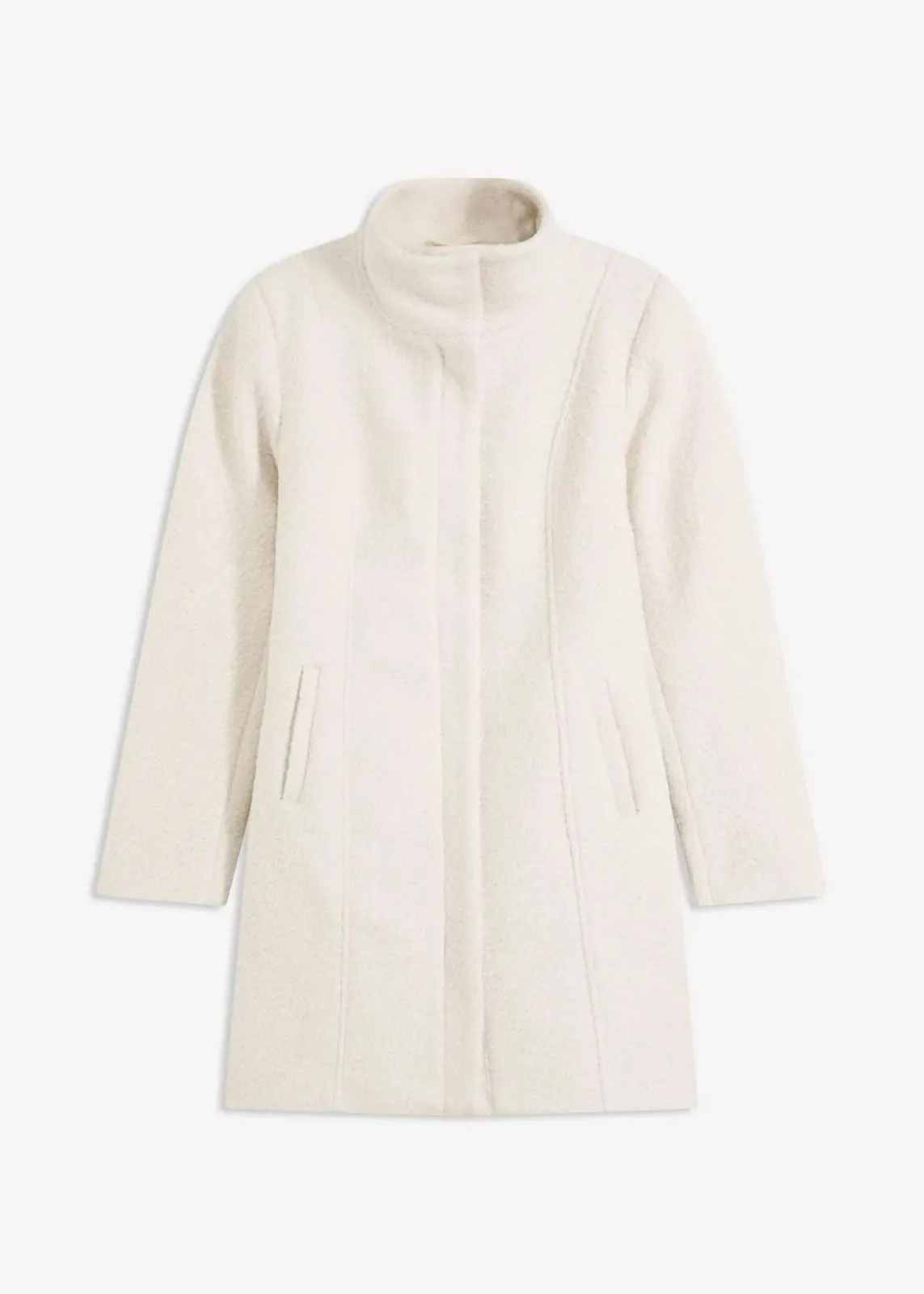 bonprix Bekleidung·Hosen^Bouclé-Kurzmantel wollweiß