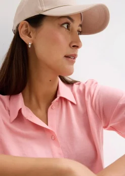 bonprix Bekleidung·Jacken & Mäntel|Blusen & Tuniken^Boxy Bluse aus leichtem Crêpe softrosa