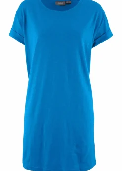 bonprix Shirts & Tops|Basics^Boxy-Longshirt mit kurzen Ärmeln azurblau