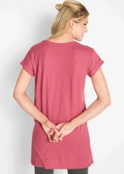 bonprix Shirts & Tops|Basics^Boxy-Longshirt mit kurzen Ärmeln rauchhimbeere