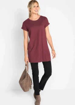bonprix Shirts & Tops|Basics^Boxy-Longshirt mit kurzen Ärmeln ahornrot