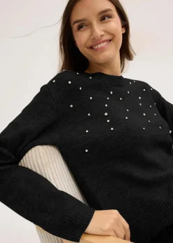 bonprix Bekleidung·Umstandsmode|Strickmode^Boxy-Pullover schwarz