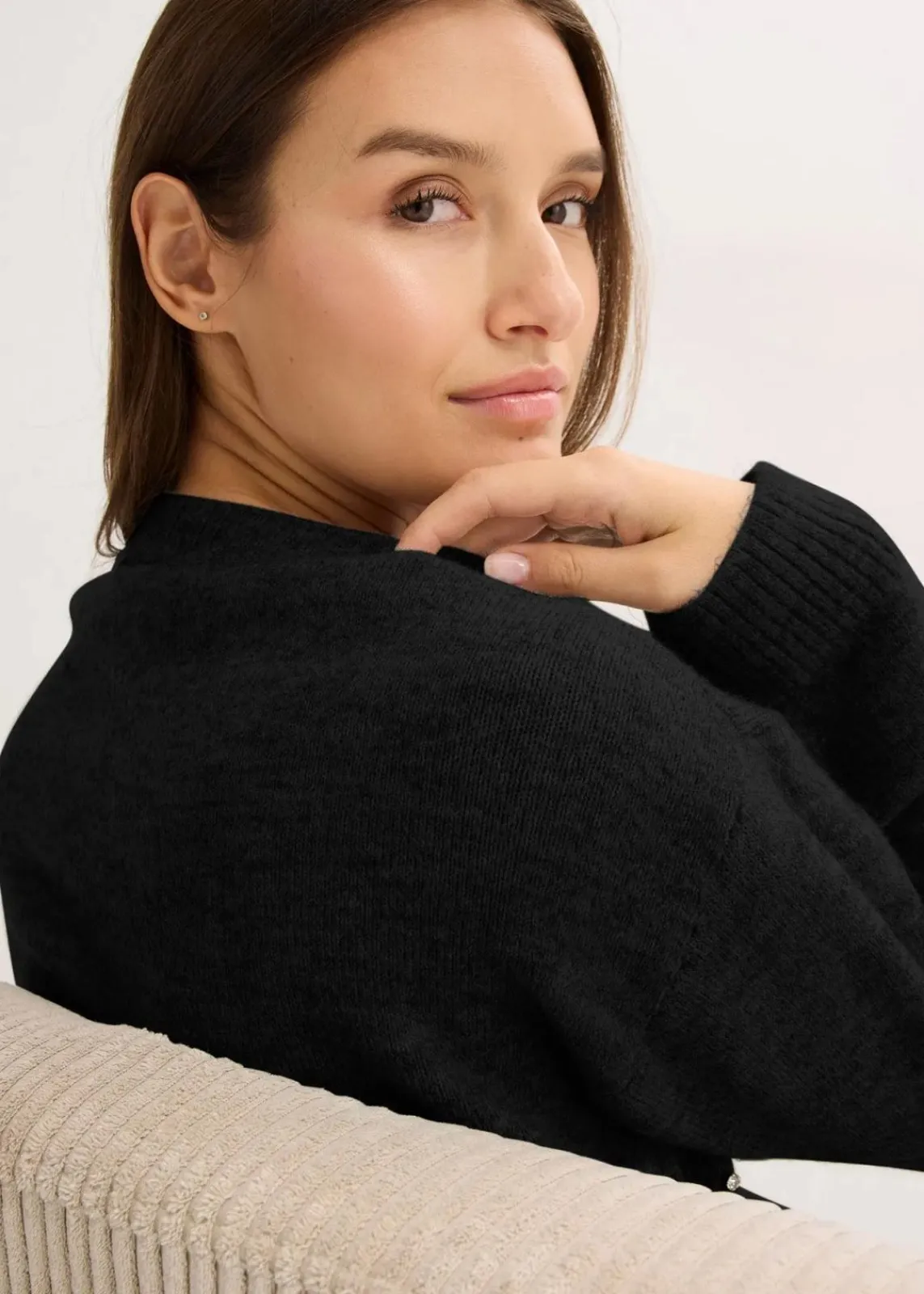 bonprix Bekleidung·Umstandsmode|Strickmode^Boxy-Pullover schwarz