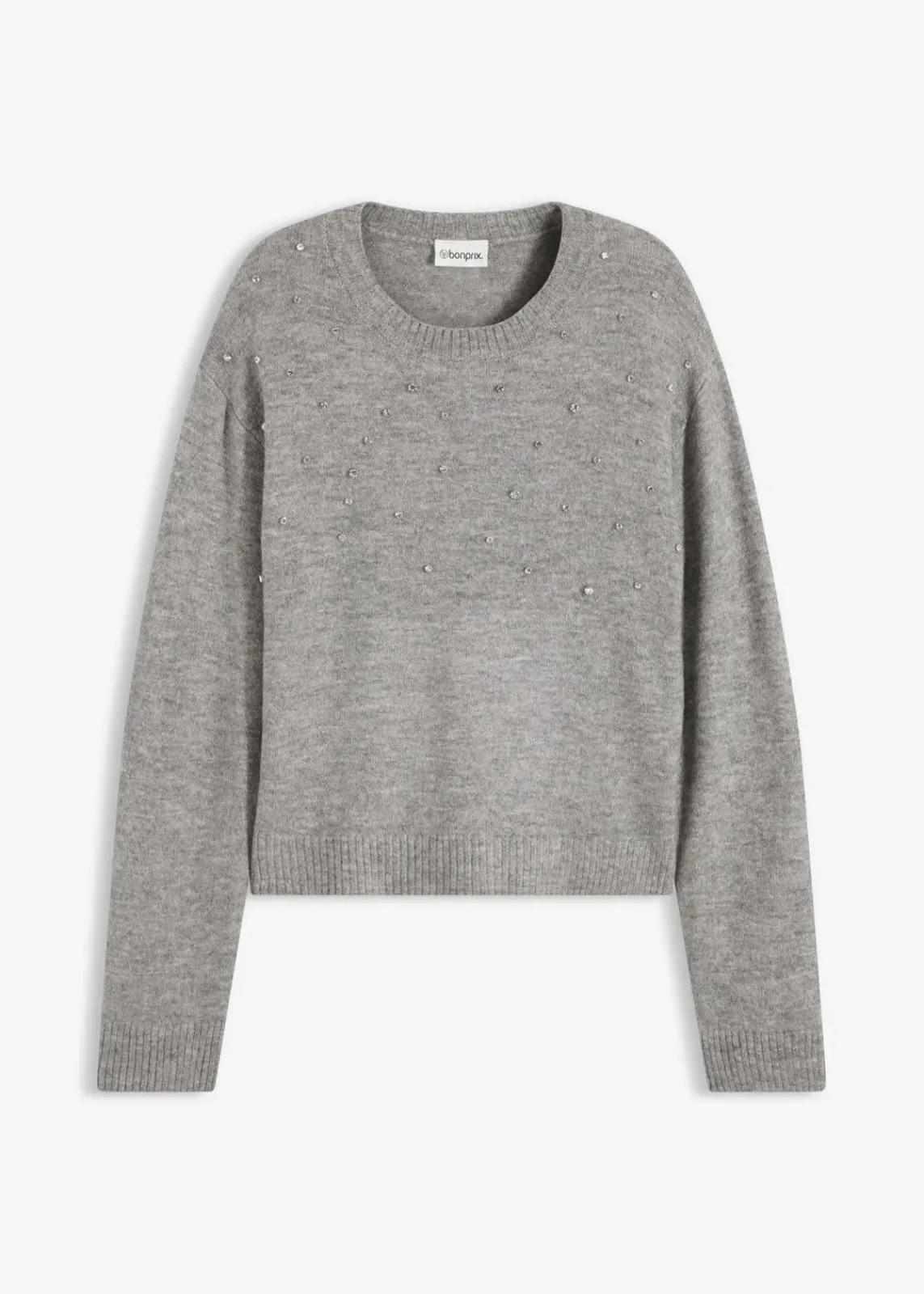 bonprix Bekleidung·Umstandsmode|Strickmode^Boxy-Pullover grau meliert