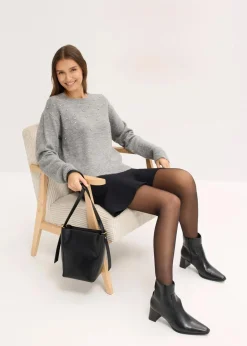 bonprix Bekleidung·Umstandsmode|Strickmode^Boxy-Pullover grau meliert