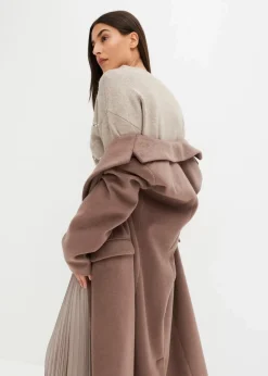 bonprix Pullover & Strickjacken|Bekleidung·Jeans^Boxy-Pullover mit Pailletten naturstein meliert