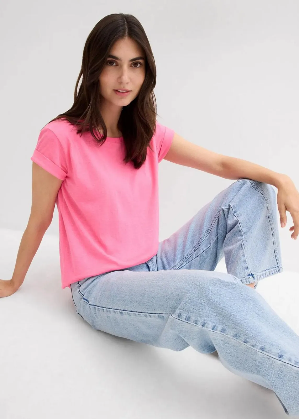 bonprix Basics|Shirts & Tops^Boxy-Shirt neonpink