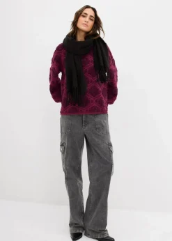 bonprix Bekleidung·Umstandsmode|Bekleidung·Jeans^Boxy-Strickpullover beere/holunderbeere