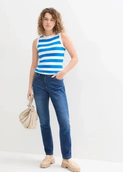 bonprix Jeans|Bekleidung·Shirts & Tops^Boyfriend Jeans Mid Waist, Stretch blau denim