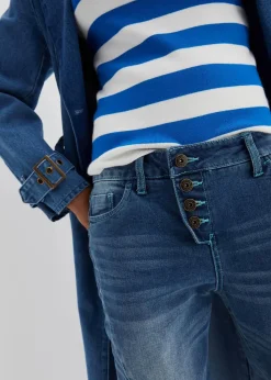 bonprix Bekleidung·Shirts & Tops|Jeans^Boyfriend-Jeans dunkelblau denim used