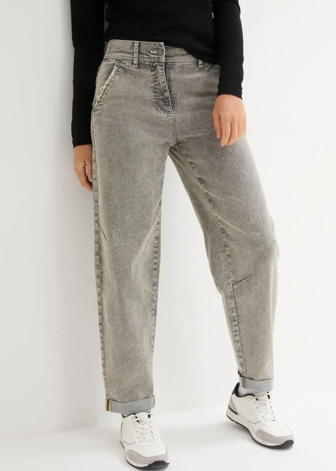 bonprix Bekleidung·Shirts & Tops|Jeans^Boyfriend-Jeans mit Vintagewaschung grau denim