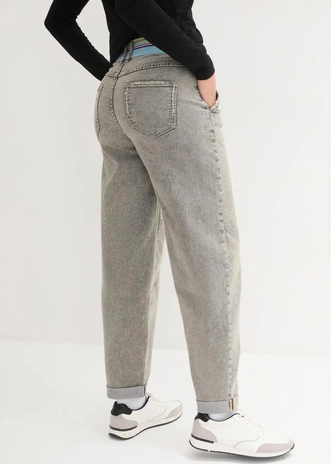 bonprix Bekleidung·Shirts & Tops|Jeans^Boyfriend-Jeans mit Vintagewaschung grau denim