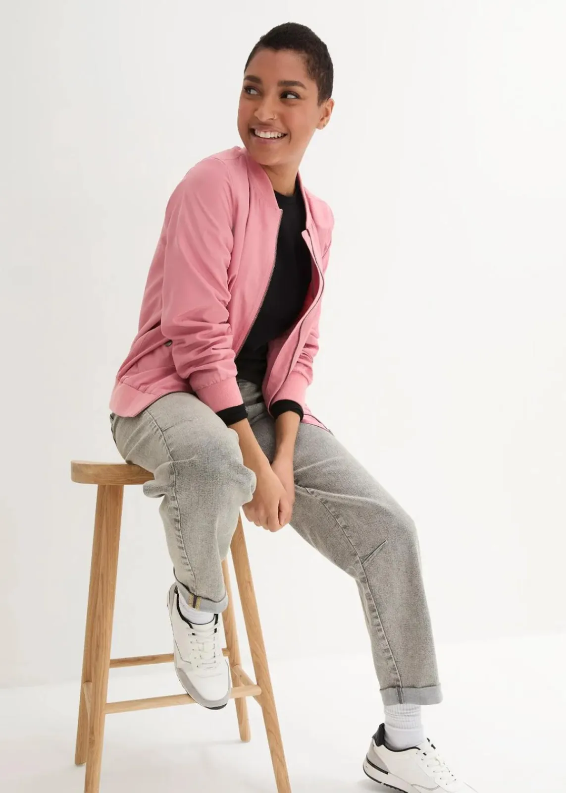 bonprix Bekleidung·Shirts & Tops|Jeans^Boyfriend-Jeans mit Vintagewaschung grau denim