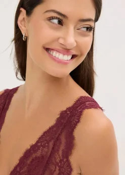bonprix Bhs|Dessous^Bralette aus zarter Spitze ahornrot