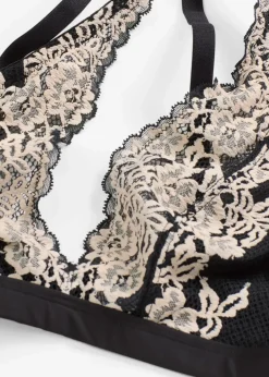 bonprix Nachhaltigere Materialien|Bhs^Bralette aus zweifarbiger Spitze schwarz/wollweiß