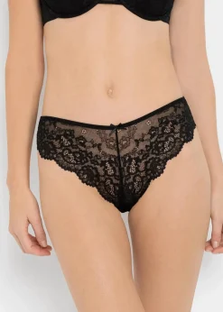 bonprix Wäsche·Dessous|Wäsche·Höschen^Brazilslip aus zarter Spitze (2er Pack) schwarz