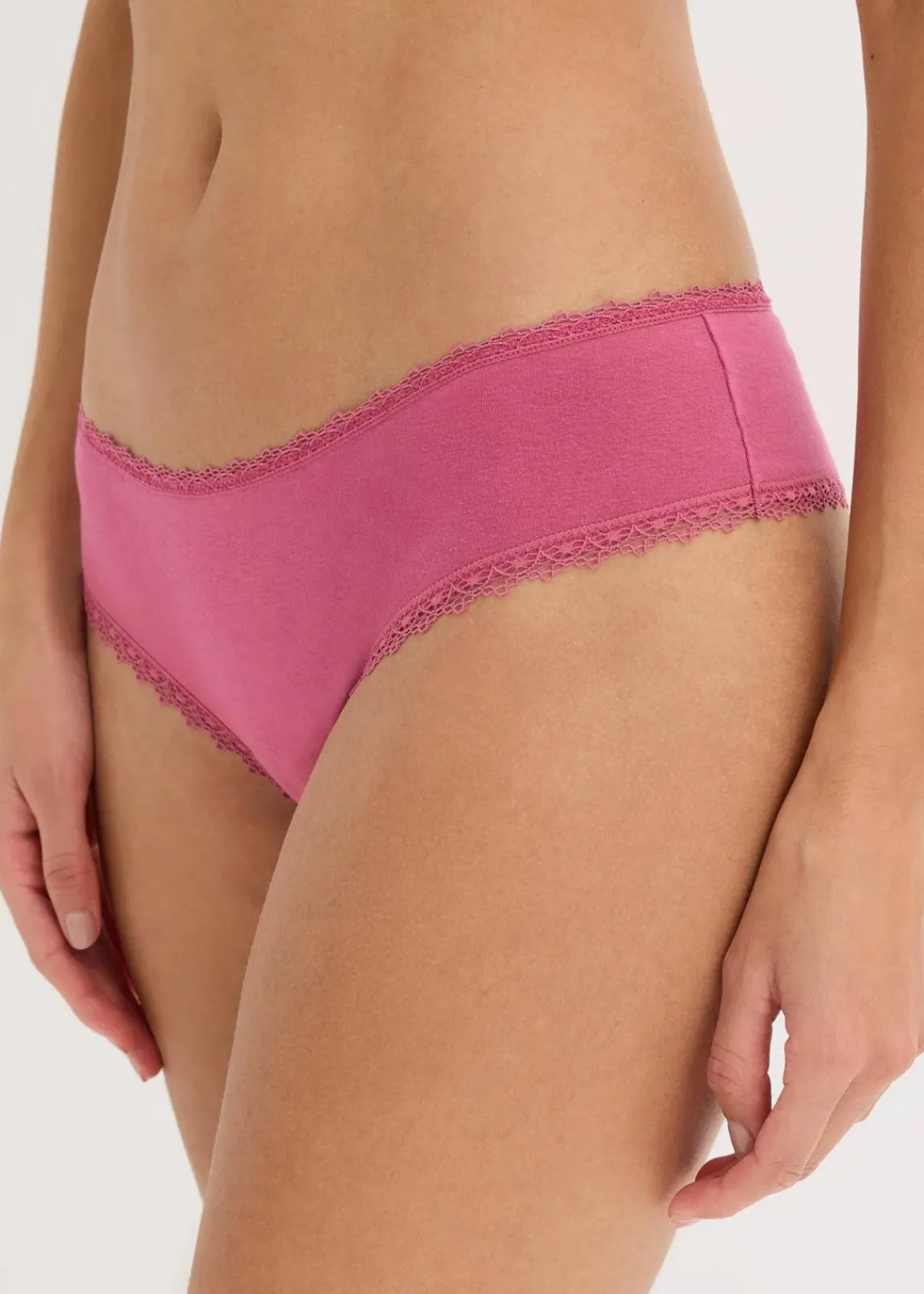 bonprix Wäsche·Baumwollunterwäsche|Wäsche·Höschen^Brazilslip mit Baumwolle (5er Pack) dunkelbraun/kirschblütenpink/dunkelkhaki/camel