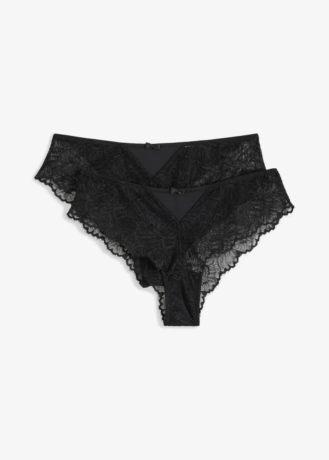 bonprix Wäsche·Dessous|Wäsche·Höschen^Brazilslip mit zarter Spitze (2er Pack) schwarz