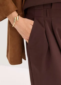bonprix Hosen|Bekleidung·Kleider^Bundfaltenhose dunkelbraun