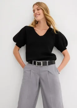 bonprix Hosen|Bekleidung·Kleider^Bundfaltenhose hellgrau meliert
