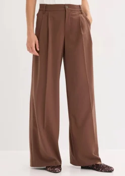 bonprix Bekleidung·Kleider|Hosen^Bundfaltenhose aus fließendem Viskose-Mix braun